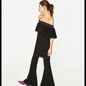 NWT ZARA Frilled Dress with Topstitching